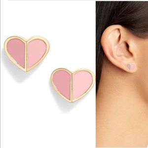 Elegant Kate Spade heart stud earrings